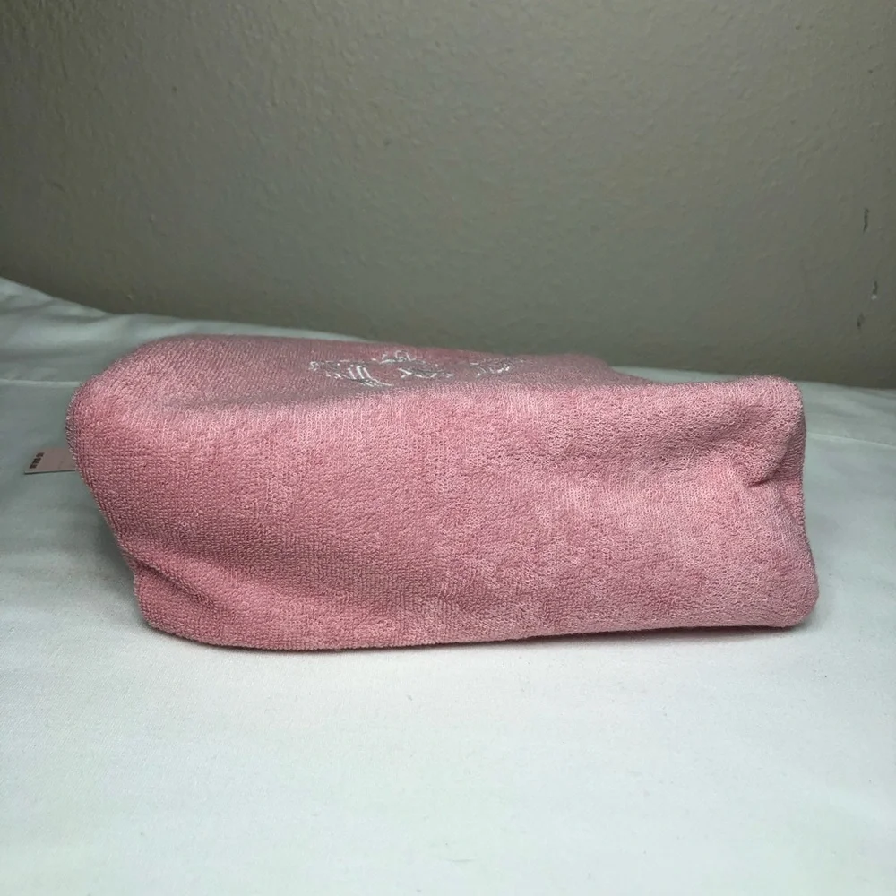 Victoria's Secret Terry Monogram Pink Cosmetic Make-up Bag Headband & Scrunchie